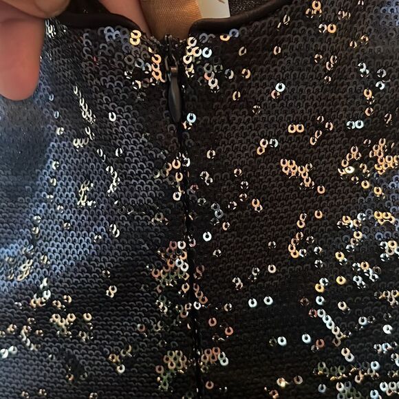 Gorgeous Women’s M cocktail New Years Eve Sequined Navy Blue Dress - Picture 13 of 16